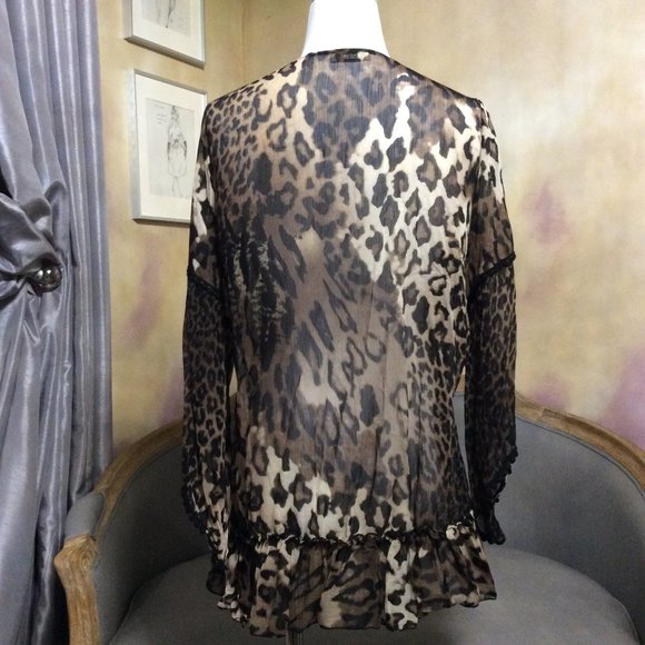 Leopard boho tunic by Casting, size M?, like new! - Picture 7 of 10
